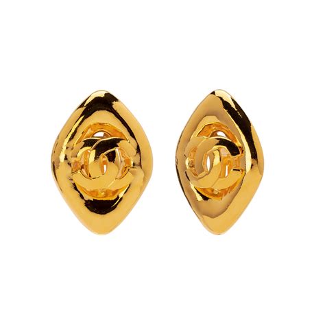 chanel diamond logo earrings|vintage chanel diamond earrings.